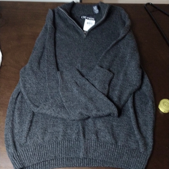 Chaps Other - NWT Chaps 100% cotton charcoal zipper turtleneck sweater XL